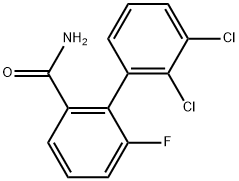 2',3'-Dichloro-6-fluoro-biphenyl-2-carboxylic acid amide 구조식 이미지