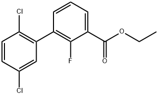 2',5'-Dichloro-2-fluoro-biphenyl-3-carboxylic acid ethyl ester Structure