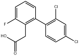 (2',4'-Dichloro-3-fluoro-biphenyl-2-yl)-acetic acid Structure