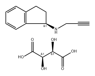 (1R)-(+)-N-prop-2-yn-1-ylindan-1-amine (2R,3R)-2,3-dihydroxybutanedioate (2:1) 구조식 이미지