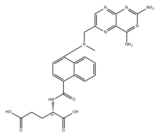 L-Glutamic acid, N-[[4-[[(2,4-diamino-6-pteridinyl)methyl]methylamino]-1-naphthalenyl]carbonyl]- 구조식 이미지