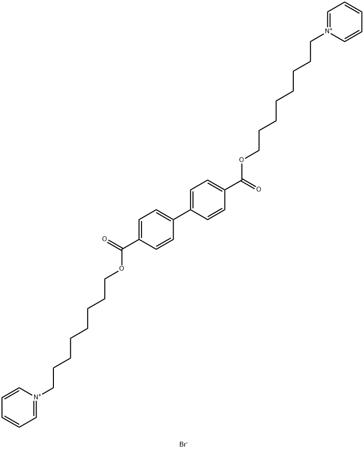 Pyridinium, 1,1'-[[1,1'-biphenyl]-4,4'-diylbis(carbonyloxy-8,1-octanediyl)]bis-, bromid 구조식 이미지