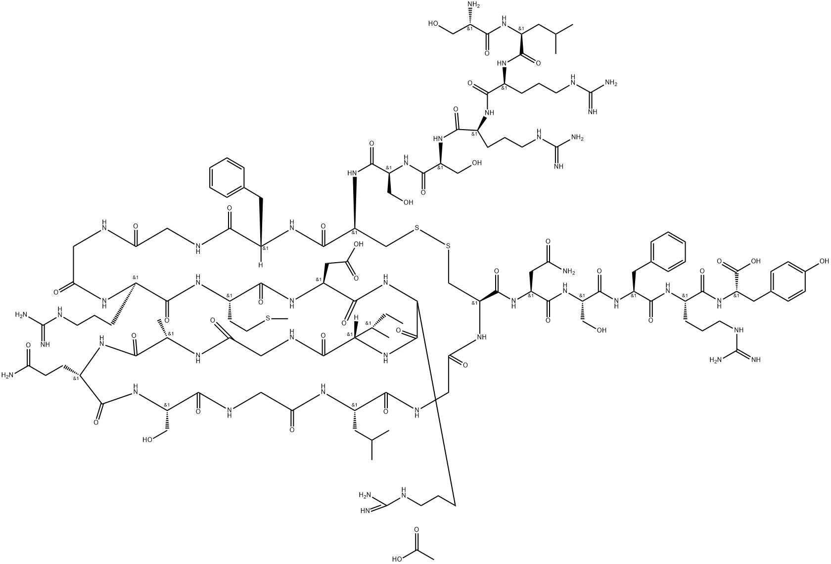 Atrial Natriuretic Peptide (ANP) (1-28), human, porcine (Acetate) 구조식 이미지