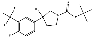 1,1-Dimethylethyl 3-[4-fluoro-3-(trifluoromethyl)phenyl]-3-hydroxy-1-pyrrolid... Structure