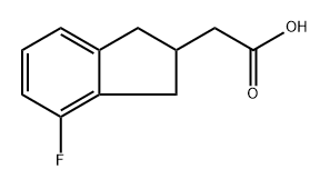 2-(4-fluoro-2,3-dihydro-1H-inden-2-yl)acetic acid 구조식 이미지