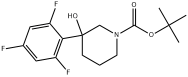 1,1-Dimethylethyl 3-hydroxy-3-(2,4,6-trifluorophenyl)-1-piperidinecarboxylate Structure