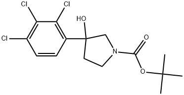 1,1-Dimethylethyl 3-hydroxy-3-(2,3,4-trichlorophenyl)-1-pyrrolidinecarboxylate Structure