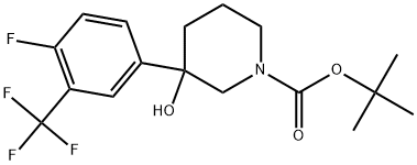 1,1-Dimethylethyl 3-[4-fluoro-3-(trifluoromethyl)phenyl]-3-hydroxy-1-piperidi... Structure