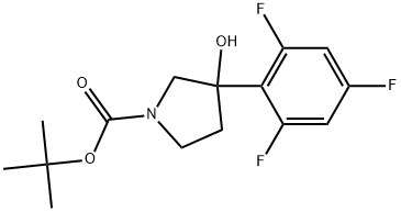 1,1-Dimethylethyl 3-hydroxy-3-(2,4,6-trifluorophenyl)-1-pyrrolidinecarboxylate 구조식 이미지