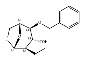 .beta.-D-Glucopyranose, 1,6-anhydro-2-deoxy-2-ethyl-4-O-(phenylmethyl)- Structure