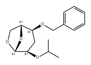 .beta.-D-ribo-Hexopyranose, 1,6-anhydro-3-deoxy-2-O-(1-methylethyl)-4-O-(phenylmethyl)- 구조식 이미지