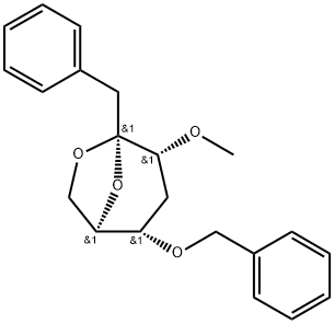 .beta.-D-ribo-2-Heptulopyranose, 2,7-anhydro-1,4-dideoxy-3-O-methyl-1-phenyl-5-O-(phenylmethyl)- 구조식 이미지