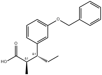 (2R,3R)-3-(3-(Benzyloxy)phenyl-2-methylpentanoic acid 구조식 이미지