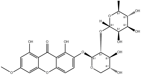 Swertianin 2-O-α-L-
rhamnopyranosyl-(1→2)-β-D-xylopyranoside 구조식 이미지