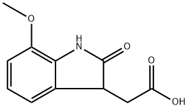 2-(7-methoxy-2-oxo-2,3-dihydro-1H-indol-3-yl)acetic acid 구조식 이미지