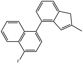 1-fluoro-4-(2-methyl- 1H-inden-4-yl)naphthalene Structure