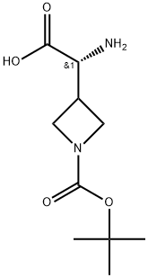 3-Azetidineacetic acid, α-amino-1-[(1,1-dimethylethoxy)carbonyl]-, (αR)- Structure