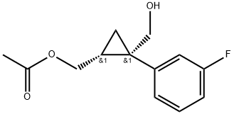 (1R,2S)-2-(3-fluorophenyl)-2-(hydroxymethyl)cyclopropyl]-methyl acetate Structure