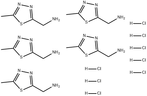 1,3,4-Thiadiazole-2-methanamine, 5-methyl-, hydrochloride (5:8) 구조식 이미지