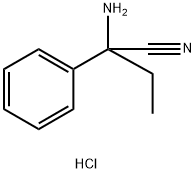 2-amino-2-phenylbutanenitrile hydrochloride Structure