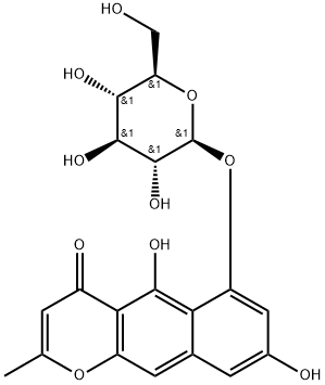 4H-Naphtho[2,3-b]pyran-4-one, 6-(β-D-glucopyranosyloxy)-5,8-dihydroxy-2-methyl- Structure