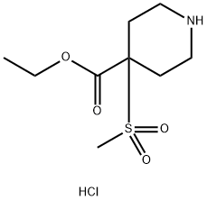 ethyl 4-methanesulfonylpiperidine-4-carboxylate hydrochloride 구조식 이미지