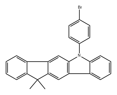 5-(4-Bromophenyl)-5,11-dihydro-11,11-dimethylindeno[1,2-b]carbazole 구조식 이미지