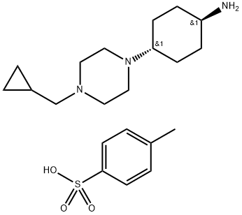 Cyclohexanamine, 4-[4-(cyclopropylmethyl)-1-piperazinyl]-, trans-, 4-methylbenzenesulfonate (1:3) Structure