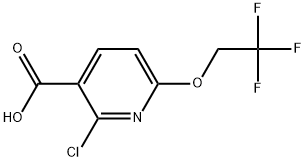 2-Chloro-6-(2,2,2-trifluoroethoxy)-3-pyridinecarboxylic acid 구조식 이미지