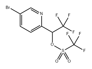 trifluoro-methanesulfonic acid 1-(5-bromo-pyridin-2-yl)-2,2,2-trifluoro-ethyl ester Structure