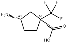 (1S,3S)-3-amino-1-(trifluoromethyl)cyclopentane-1-carboxylic acid Structure