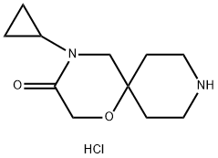 1-Oxa-4,9-diazaspiro[5.5]undecan-3-one, 4-cyclopropyl-, hydrochloride (1:1) 구조식 이미지