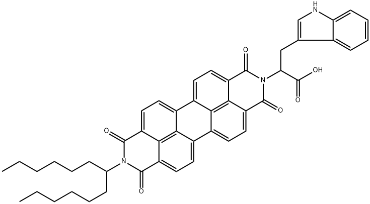 Anthra[2,1,9-def:6,5,10-d'e'f']diisoquinoline-2(1H)-acetic acid, 9-(1-hexylheptyl)-3,8,9,10-tetrahydro-α-(1H-indol-3-ylmethyl)-1,3,8,10-tetraoxo- Structure