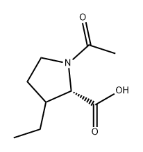 1-acetyl-3-ethylpyrrolidine-2-carboxylic acid 구조식 이미지