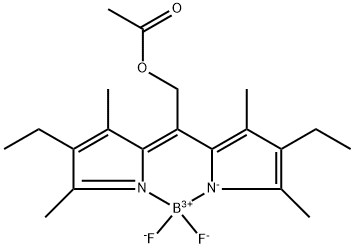 Boron, [2-(4-ethyl-3,5-dimethyl-1H-pyrrol-2-yl-κN)-2-(4-ethyl-3,5-dimethyl-2H-pyrrol-2-ylidene-κN)ethyl acetato]difluoro-, (T-4)- Structure