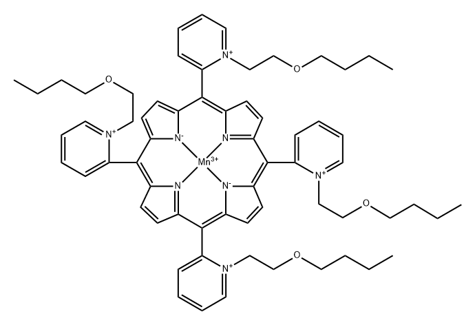 Manganese(5+), [[2,2',2'',2'''-(21H,23H-porphine-5,10,15,20-tetrayl-κN21,κN22,κN23,κN24)tetrakis[1-(2-butoxyethyl)pyridiniumato]](2-)]-, (SP-4-1)- Structure