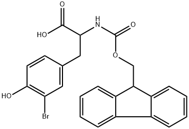 2-((((9H-Fluoren-9-yl)methoxy)carbonyl)amino)-3-(3-bromo-4-hydroxyphenyl)propanoic acid Structure