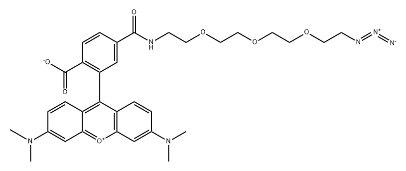 6-Carboxytetramethylrhodamine-PEG3-Azide (6-TAMRA-PEG3-Azide) 구조식 이미지