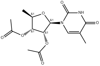 Uridine, 5′-deoxy-5-methyl-, 2′,3′-diacetate Structure