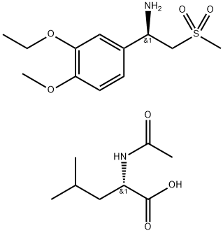 (R)-1-(3-Ethoxy-4-methoxyphenyl)-2-(methylsulfonyl)ethylamine N-acetyl-L-leucine salt Structure