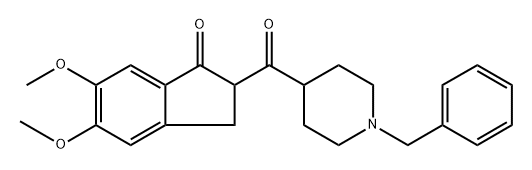 2-(1-Benzylpiperidine-4-carbonyl)-5,6-dimethoxy-2,3-dihydro-1H-inden-1-one 구조식 이미지