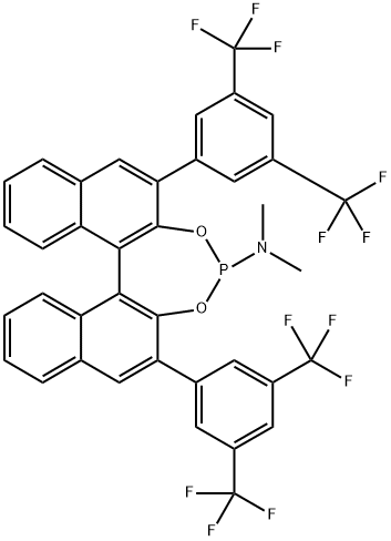 Dinaphtho[2,1-d:1',2'-f][1,3,2]dioxaphosphepin-4-amine, 2,6-bis[3,5-bis(trifluoromethyl)phenyl]-N,N-dimethyl-, (11bR)- Structure