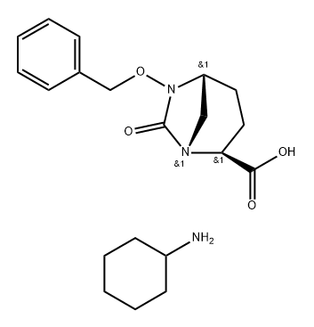 (2S,5R)-6-(benzyloxy)-7-oxo-1,6-diazabicyclo[3.2.1]octane-2-carboxylic acid cyclohexylamine salt Structure