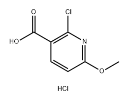 3-Pyridinecarboxylic acid, 2-chloro-6-methoxy-, hydrochloride (1:1) 구조식 이미지