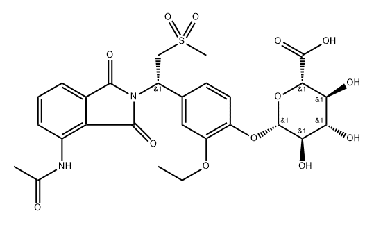 O-Desmethyl Apremilast Glucuronide Sodium Salt 구조식 이미지