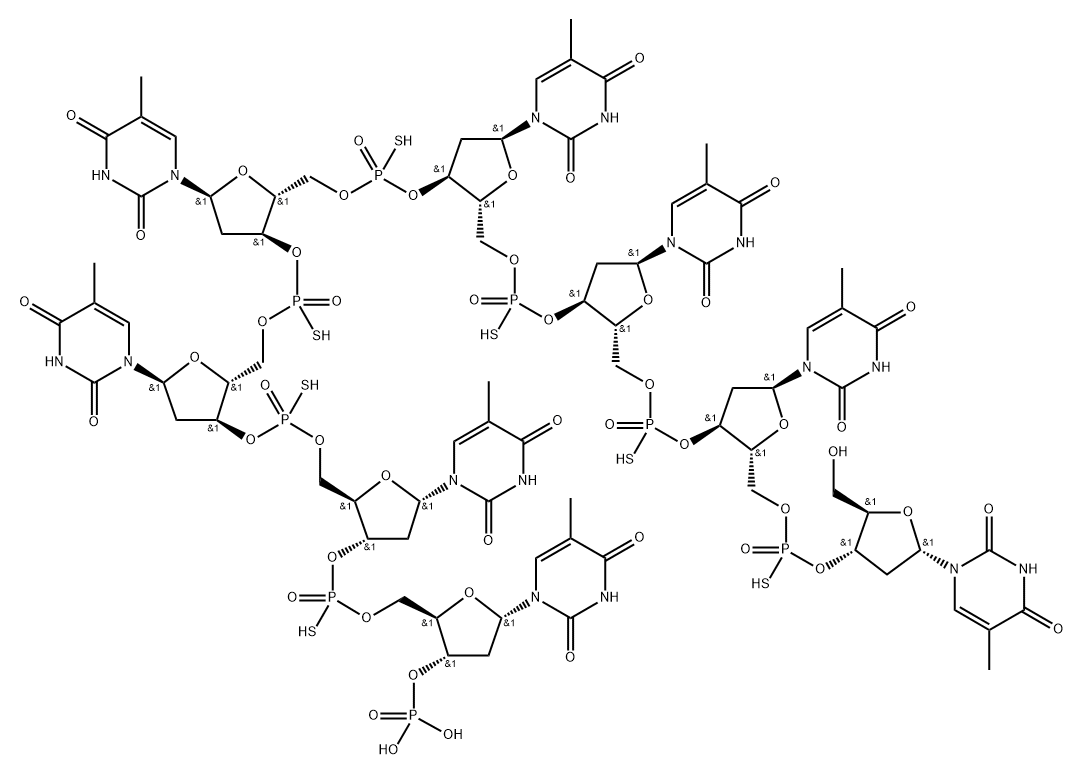 alpha-2'-deoxyoctathymidylate phosphorothioate Structure