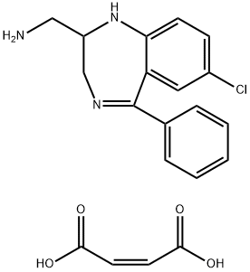 1H-1,4-Benzodiazepine-2-methanamine, 7-chloro-2,3-dihydro-5-phenyl-, (2Z)-2-butenedioate (1:2) Structure