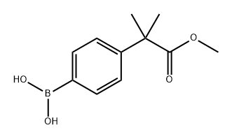 Benzeneacetic acid, 4-borono-α,α-dimethyl-, 1-methyl ester Structure