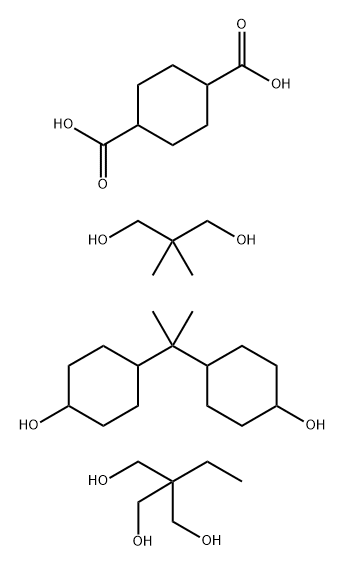 1,4-Cyclohexanedicarboxylic acid, polymer with 2,2-dimethyl-1,3-propanediol, 2-ethyl-2-(hydroxymethyl)-1,3-propanediol and 4,4-(1-methylethylidene)biscyclohexanol Structure