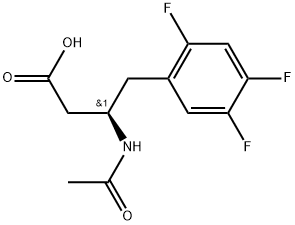 Benzenebutanoic acid, β-(acetylamino)-2,4,5-trifluoro-, (βR)- Structure